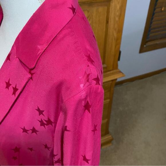 Equipment X Tibitha Simmons Pink Star Print Blazer Jacket Womens Size 6 - Picture 6 of 16